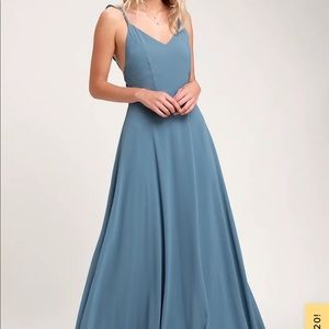 Lulus Meteoric Slate Blue Dress